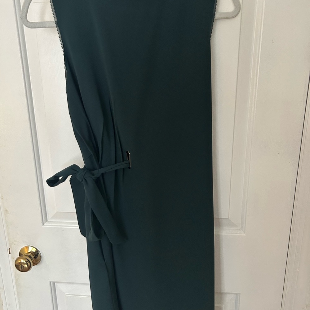 Reiss Green Tie Front Sheath Dress
